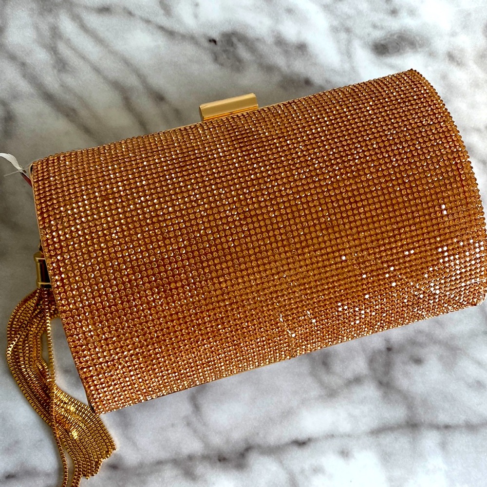 Rose gold evening clutch